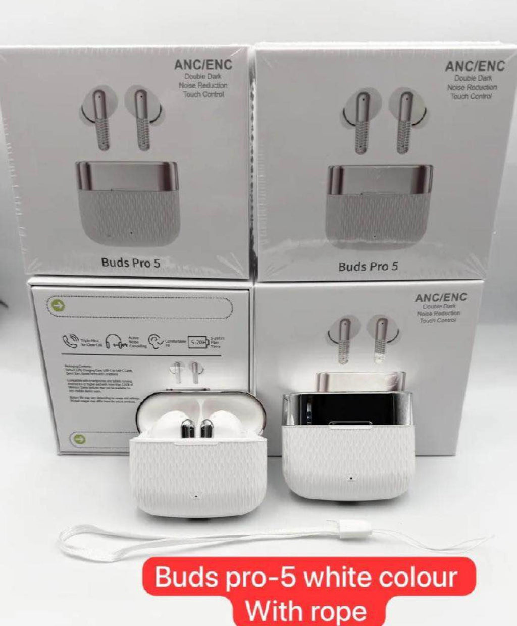 Airbuds pro 5 Wireless Bluetooth Earbuds || Hi fi stereo sound | touch control | type C fast charging || premium case Earphones