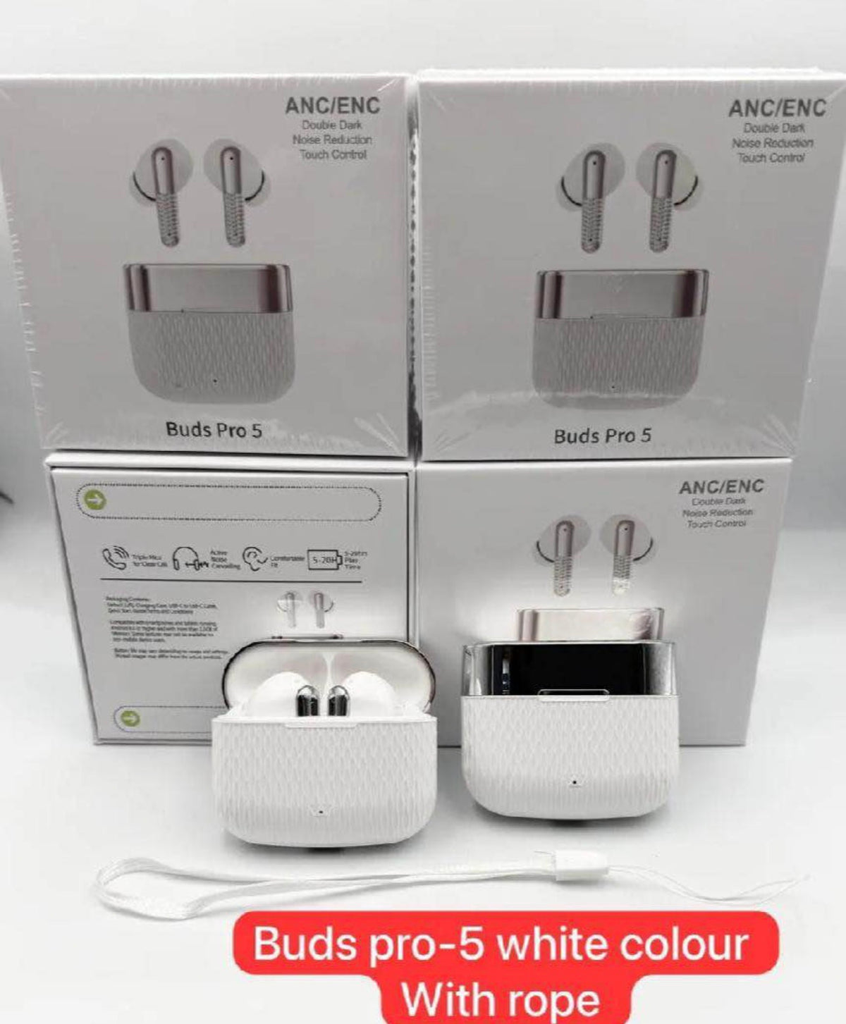 Airbuds pro 5 Wireless Bluetooth Earbuds || Hi fi stereo sound | touch control | type C fast charging || premium case Earphones